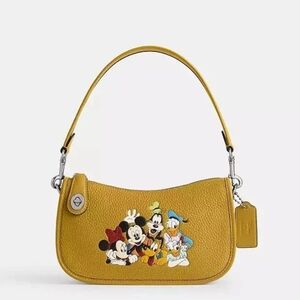 Disney X Coach Swinger Bag In Regenerative Leather With Mickey Mouse